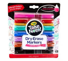 Crayola - Take Note Colored Dry Erase Markers, Pack of 12