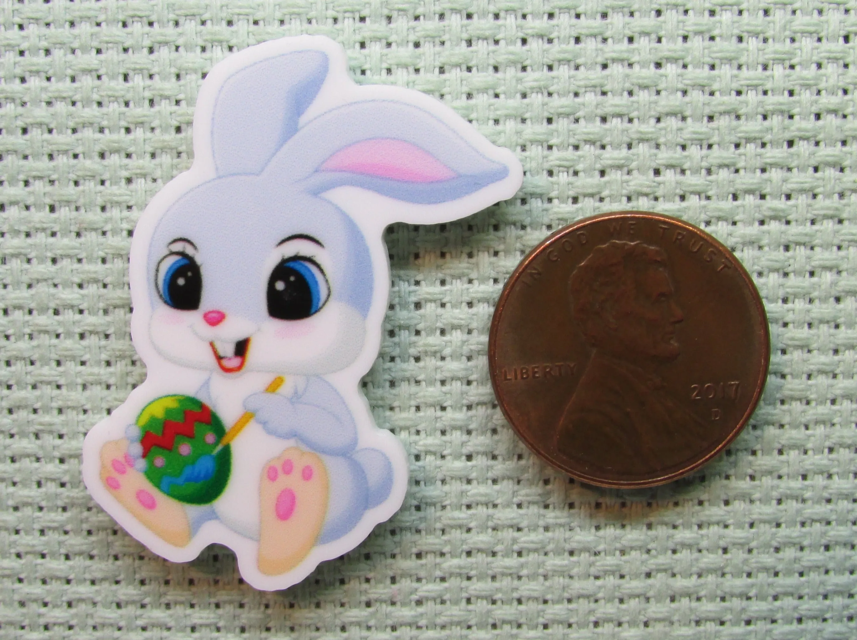 Cute Bunny Painting an Easter Egg Needle Minder, Cover Minder, Magnet