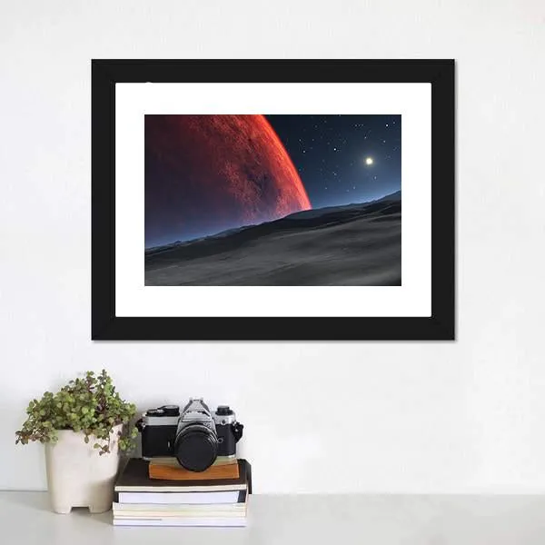 Deimos With Red Planet Canvas Wall Art