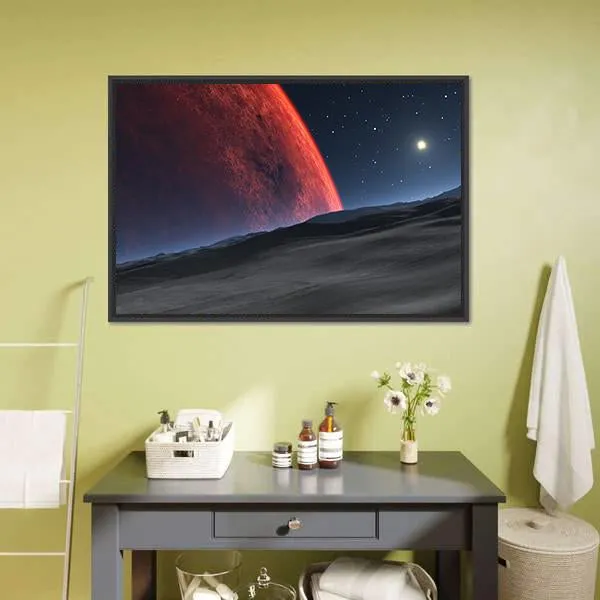 Deimos With Red Planet Canvas Wall Art