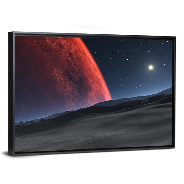 Deimos With Red Planet Canvas Wall Art