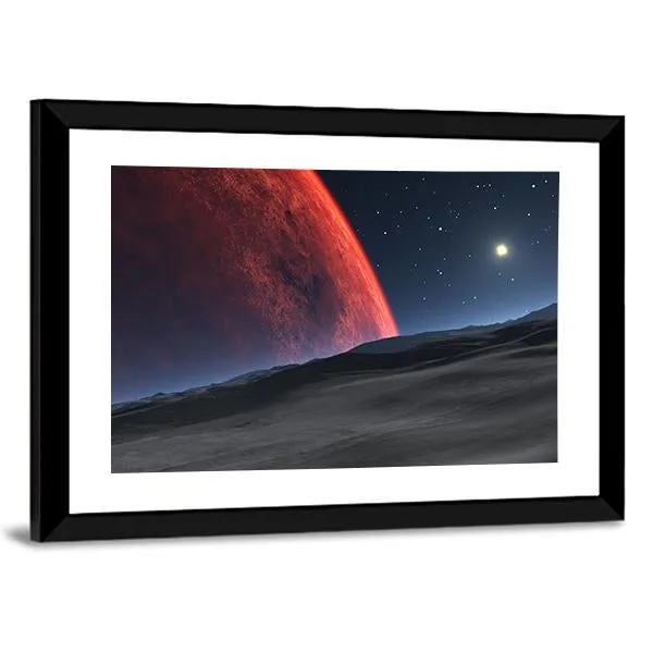 Deimos With Red Planet Canvas Wall Art