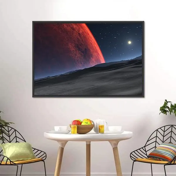 Deimos With Red Planet Canvas Wall Art