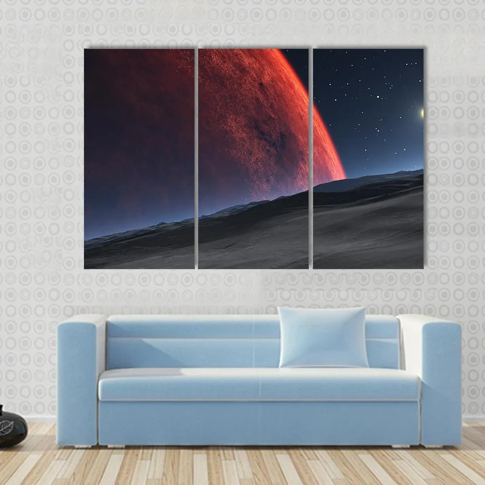 Deimos With Red Planet Canvas Wall Art