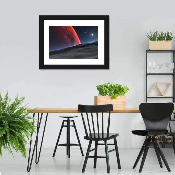 Deimos With Red Planet Canvas Wall Art