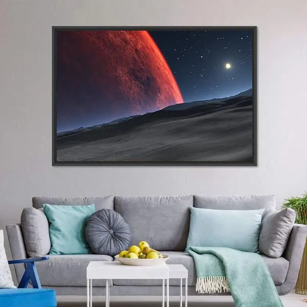 Deimos With Red Planet Canvas Wall Art