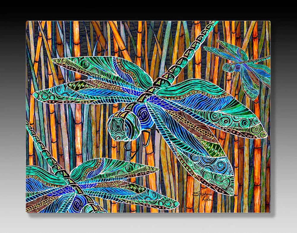 Dragonfly Garden Aluminum Wall Art