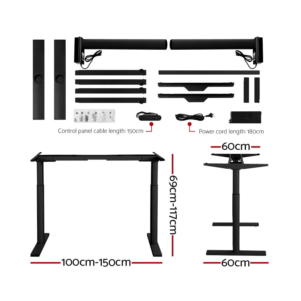 Dual Motor Electric Standing Desk, 120CM, Rustic Brown, Artiss