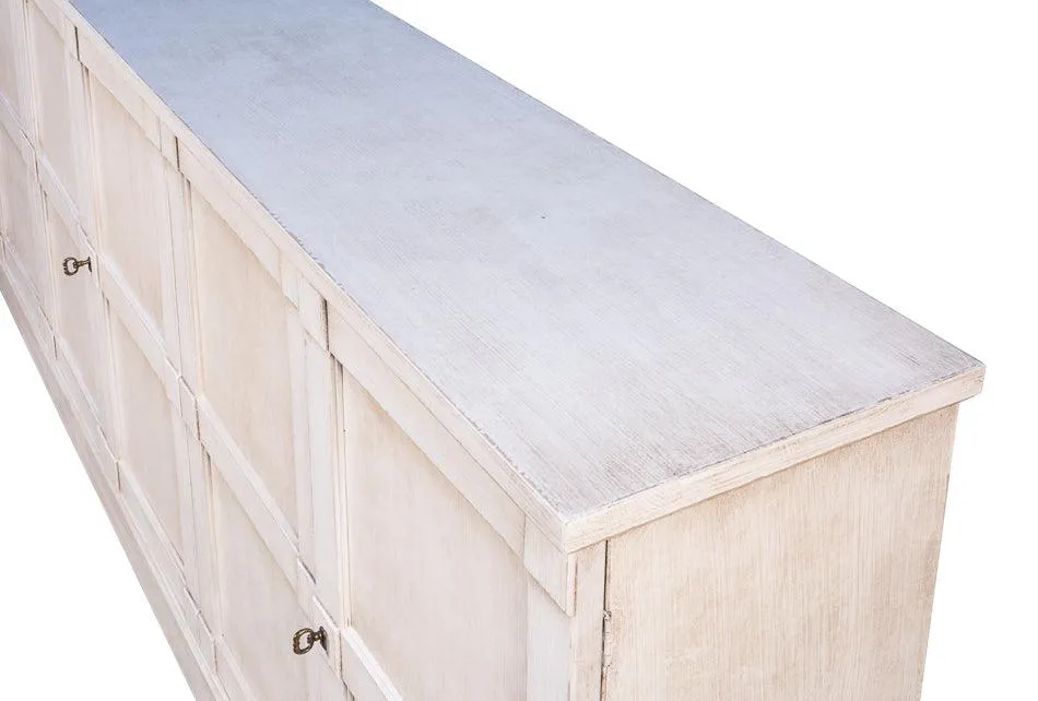 Extra Long Stucco White Buffet