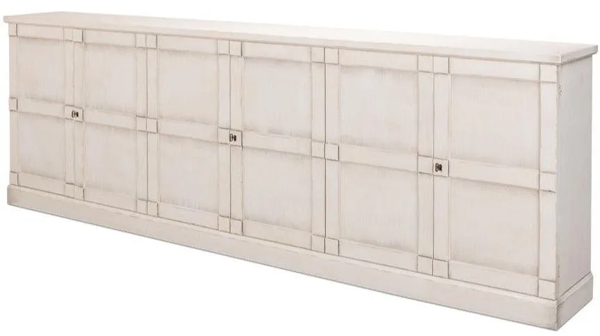 Extra Long Stucco White Buffet