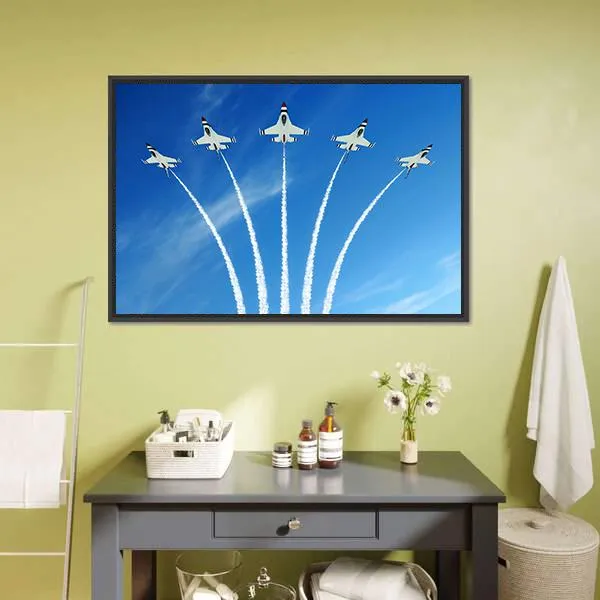 Fighter Jets Demonstration Canvas Wall Art