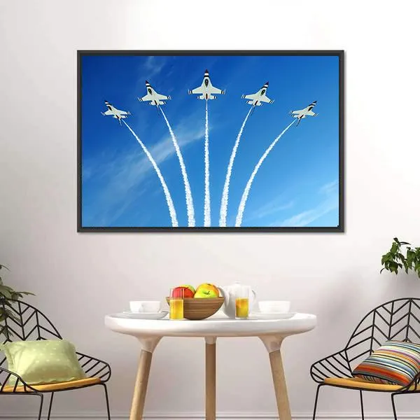 Fighter Jets Demonstration Canvas Wall Art