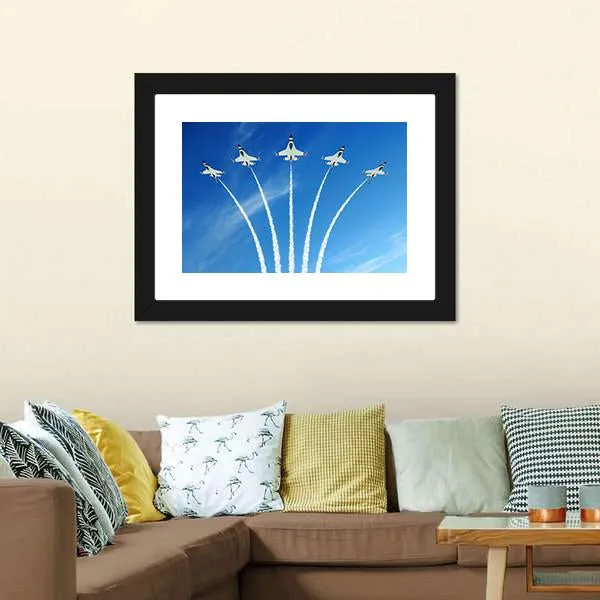 Fighter Jets Demonstration Canvas Wall Art