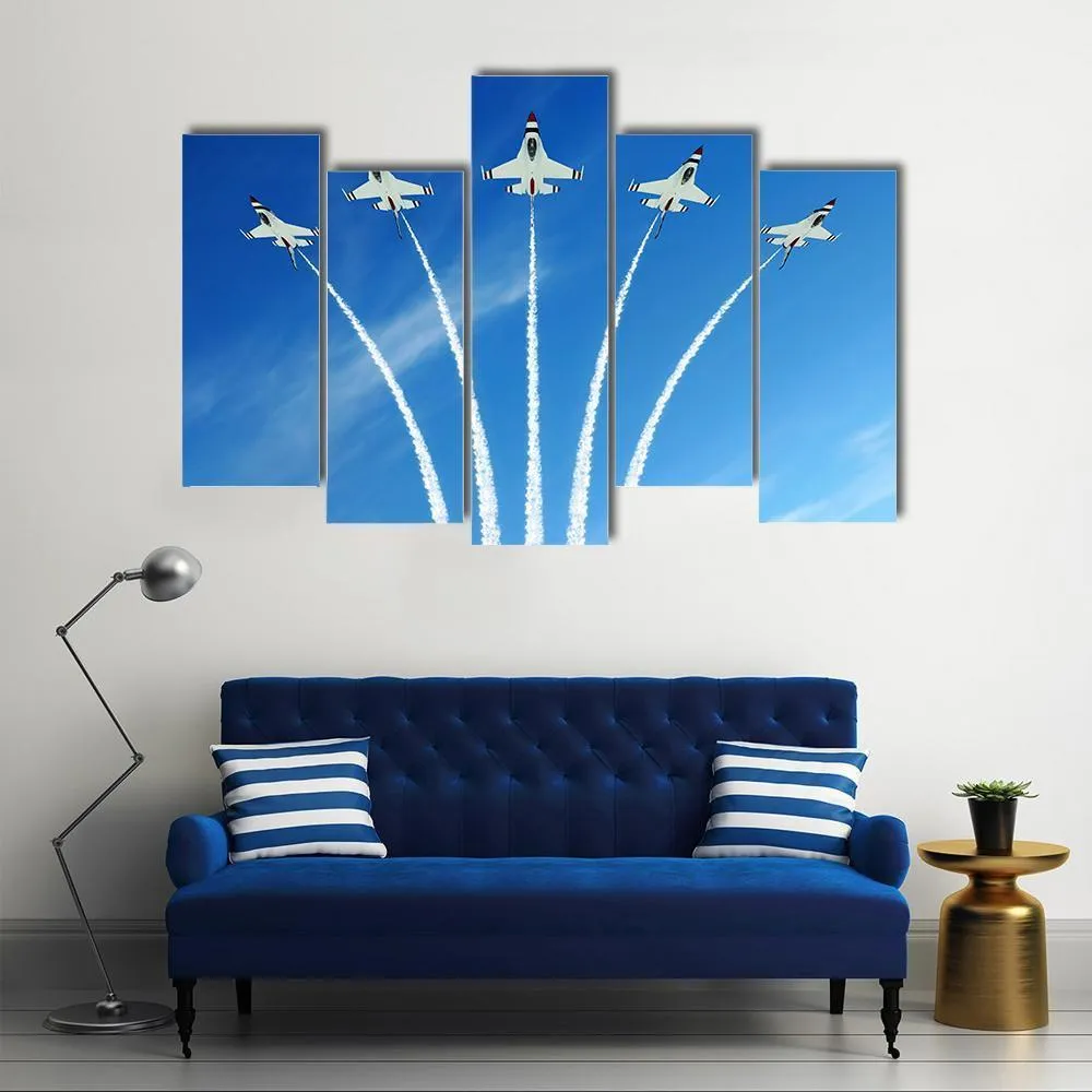 Fighter Jets Demonstration Canvas Wall Art