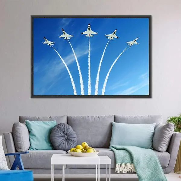 Fighter Jets Demonstration Canvas Wall Art