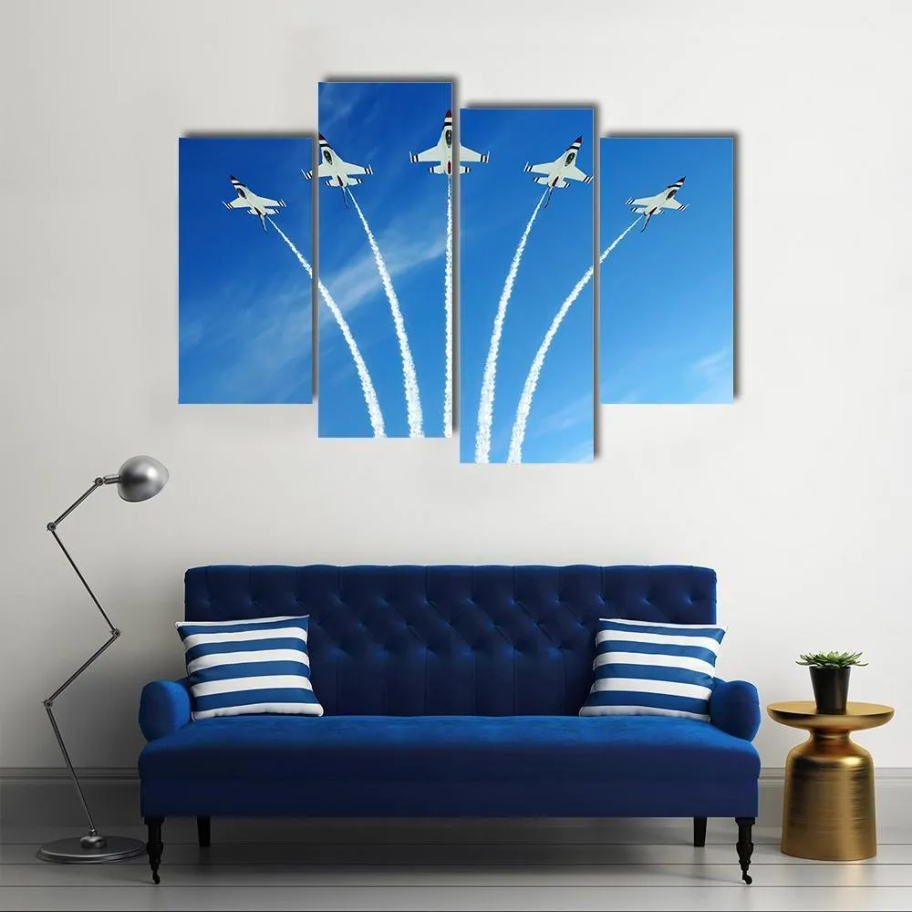 Fighter Jets Demonstration Canvas Wall Art