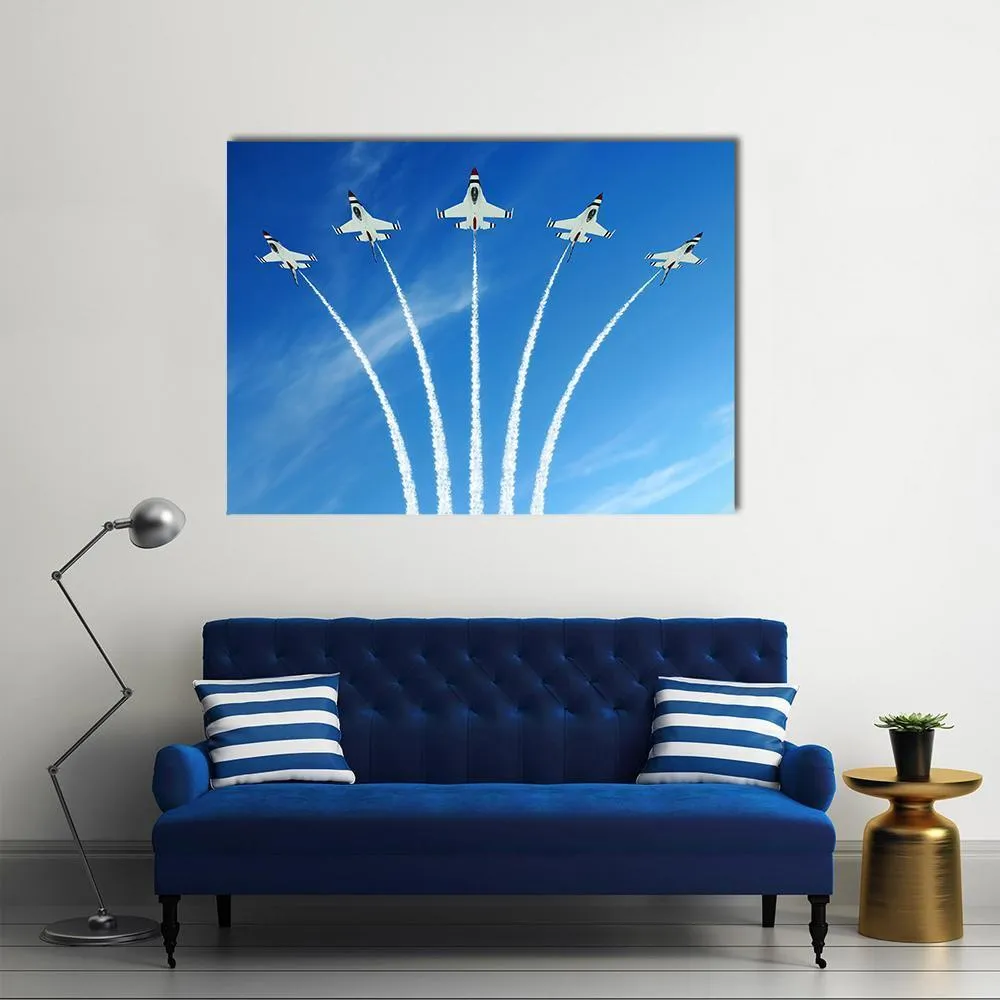 Fighter Jets Demonstration Canvas Wall Art