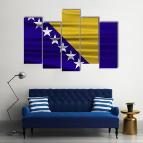 Flag Of Bosnia & Herzegovina Canvas Wall Art