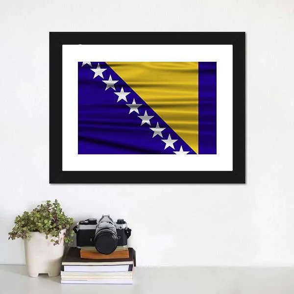 Flag Of Bosnia & Herzegovina Canvas Wall Art