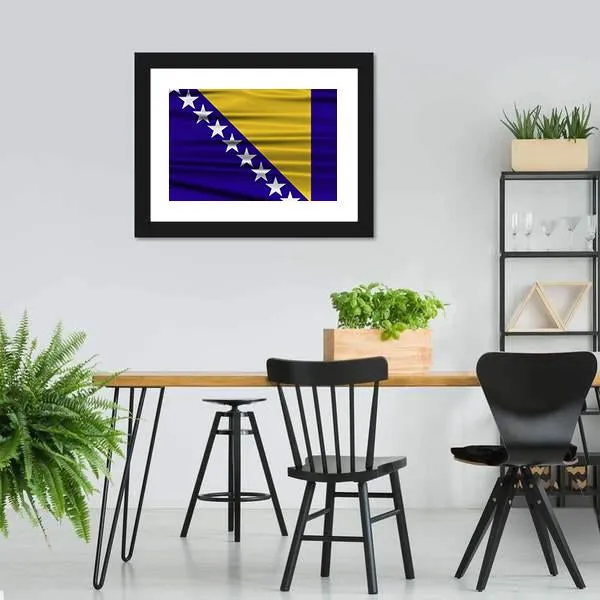 Flag Of Bosnia & Herzegovina Canvas Wall Art