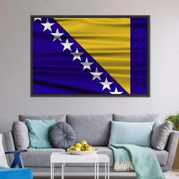 Flag Of Bosnia & Herzegovina Canvas Wall Art