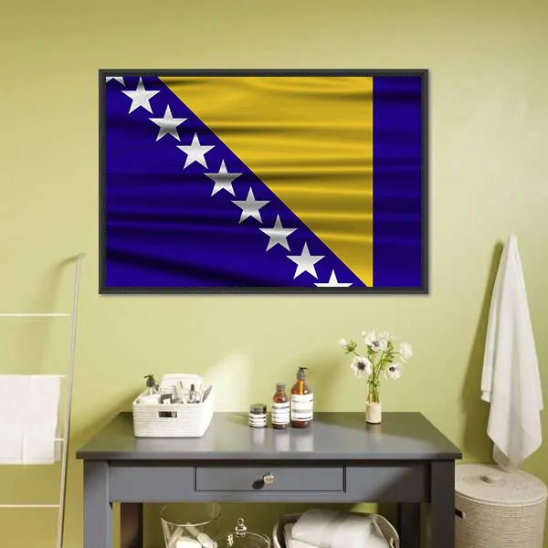 Flag Of Bosnia & Herzegovina Canvas Wall Art