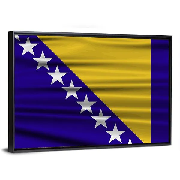 Flag Of Bosnia & Herzegovina Canvas Wall Art