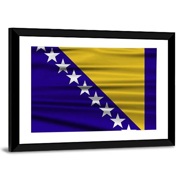 Flag Of Bosnia & Herzegovina Canvas Wall Art