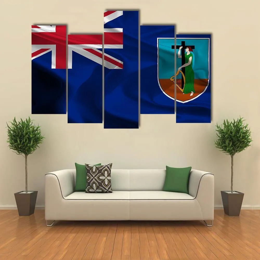 Flag Of British Overseas Territory Montserrat Canvas Wall Art