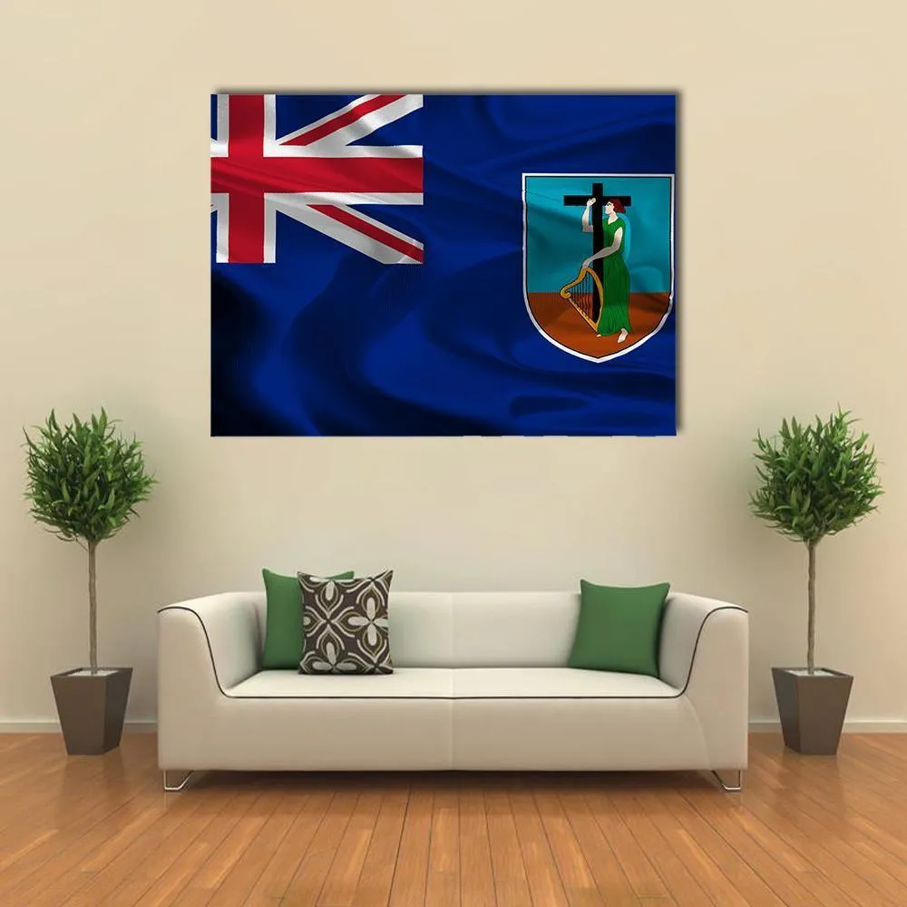 Flag Of British Overseas Territory Montserrat Canvas Wall Art