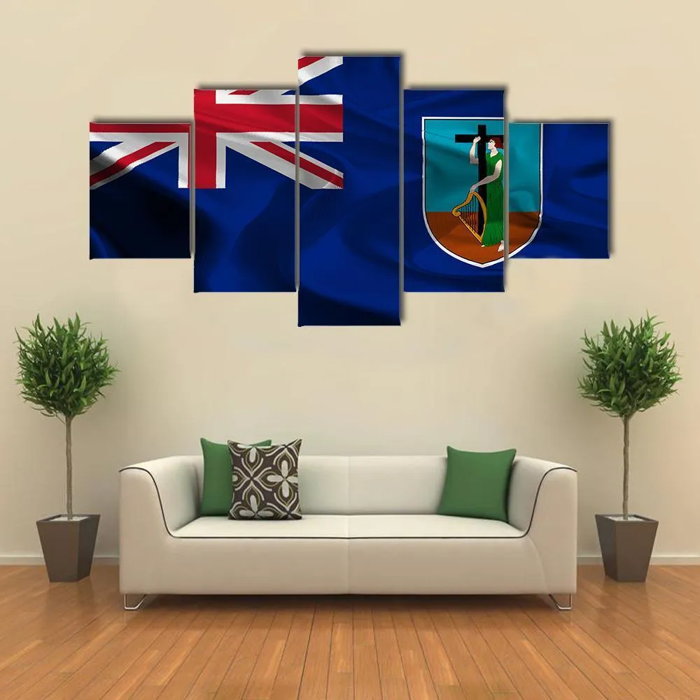 Flag Of British Overseas Territory Montserrat Canvas Wall Art