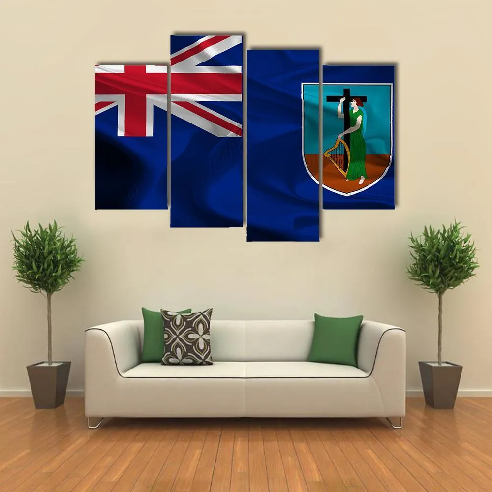 Flag Of British Overseas Territory Montserrat Canvas Wall Art