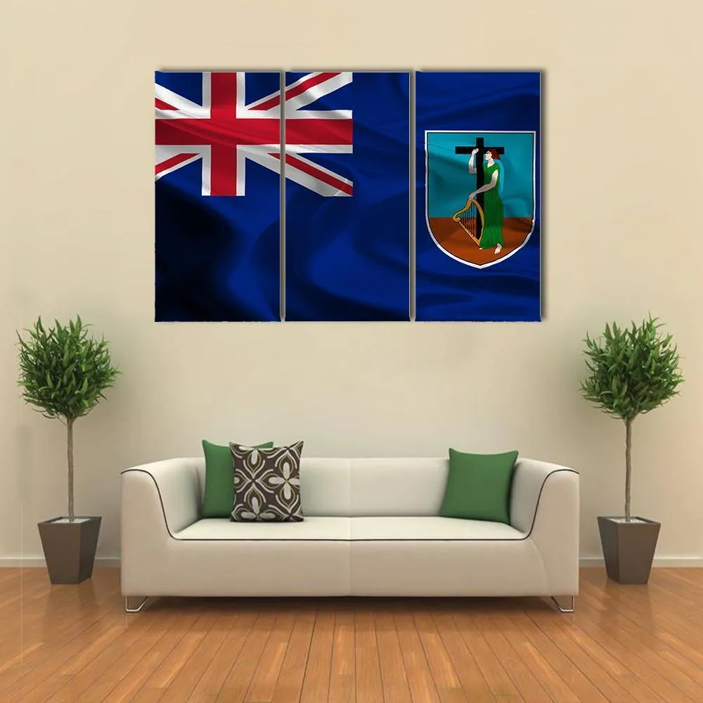 Flag Of British Overseas Territory Montserrat Canvas Wall Art