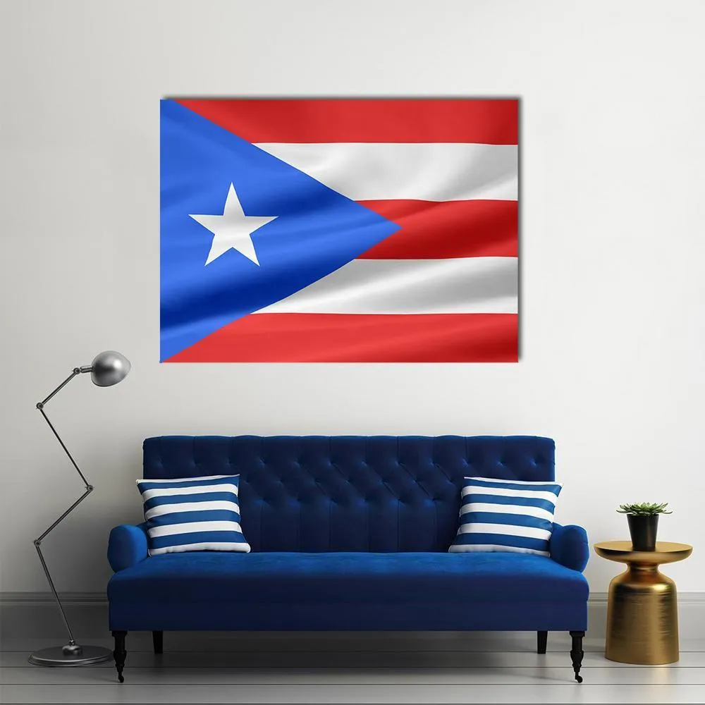 Flag Of Puerto Rico Canvas Wall Art