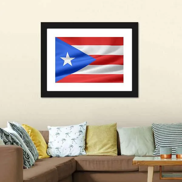 Flag Of Puerto Rico Canvas Wall Art