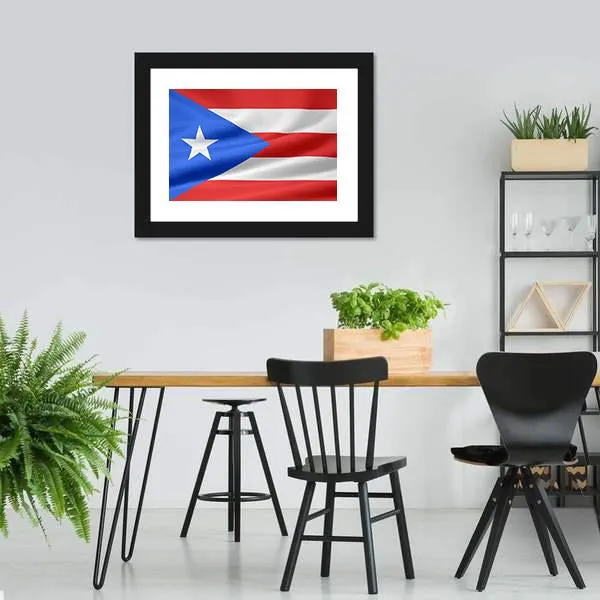 Flag Of Puerto Rico Canvas Wall Art