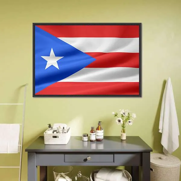 Flag Of Puerto Rico Canvas Wall Art