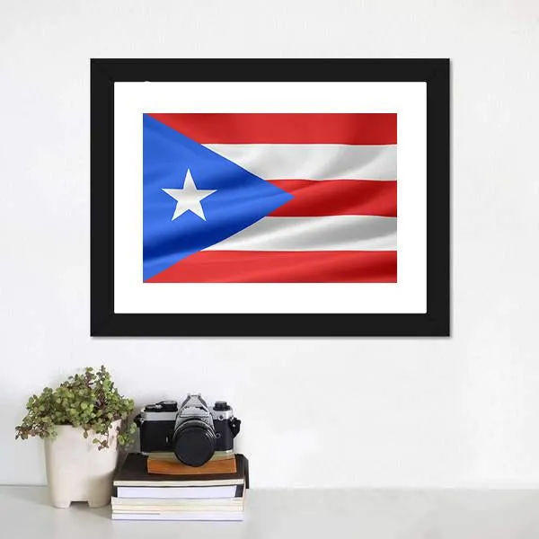 Flag Of Puerto Rico Canvas Wall Art