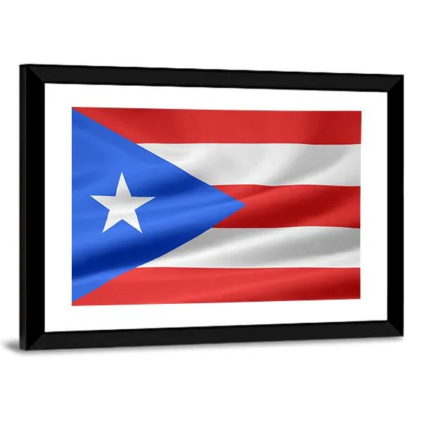 Flag Of Puerto Rico Canvas Wall Art