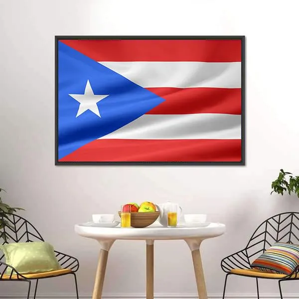 Flag Of Puerto Rico Canvas Wall Art