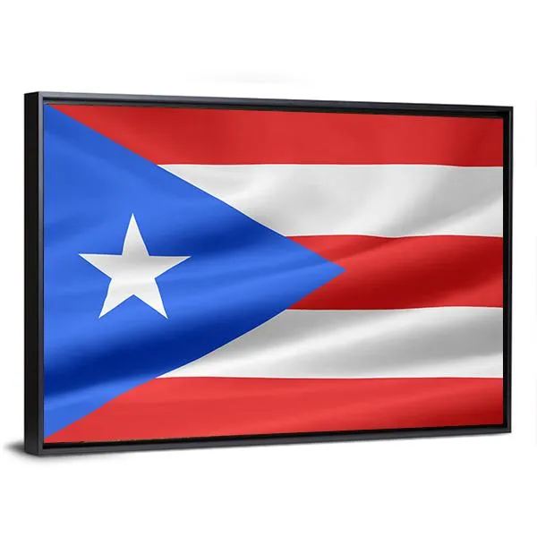 Flag Of Puerto Rico Canvas Wall Art