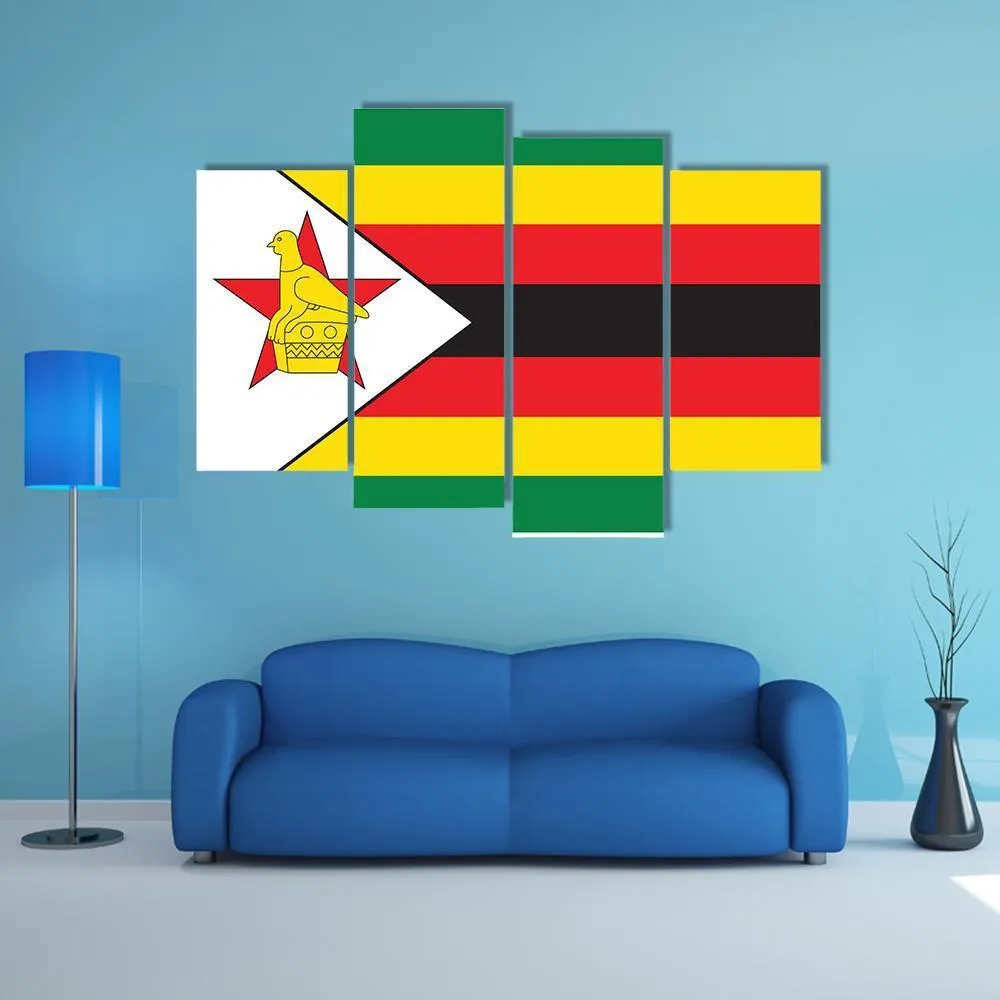 Flag Of Zimbabwe Canvas Wall Art