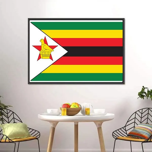 Flag Of Zimbabwe Canvas Wall Art