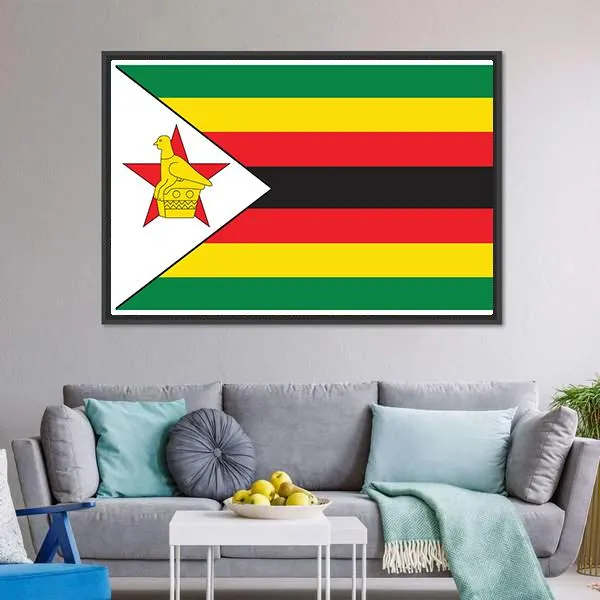 Flag Of Zimbabwe Canvas Wall Art