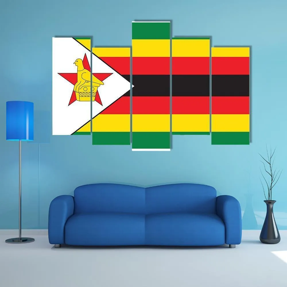 Flag Of Zimbabwe Canvas Wall Art