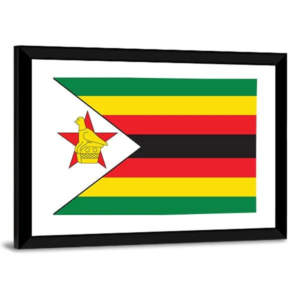 Flag Of Zimbabwe Canvas Wall Art