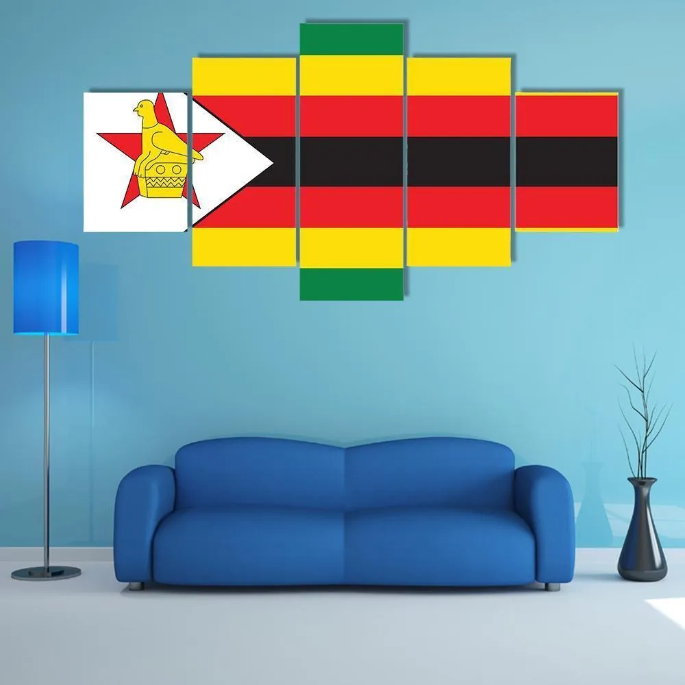 Flag Of Zimbabwe Canvas Wall Art