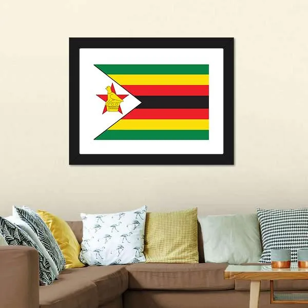 Flag Of Zimbabwe Canvas Wall Art