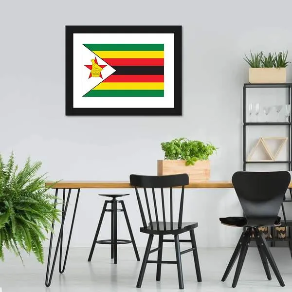 Flag Of Zimbabwe Canvas Wall Art