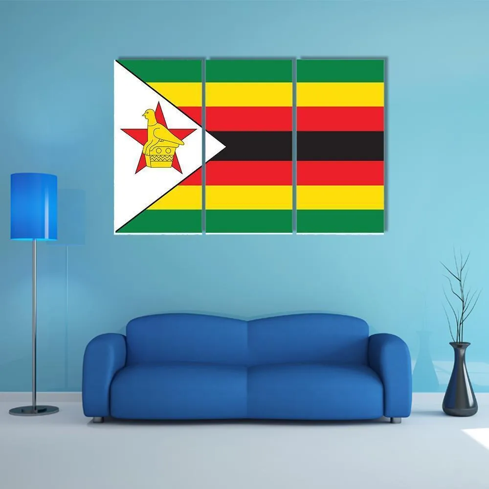 Flag Of Zimbabwe Canvas Wall Art